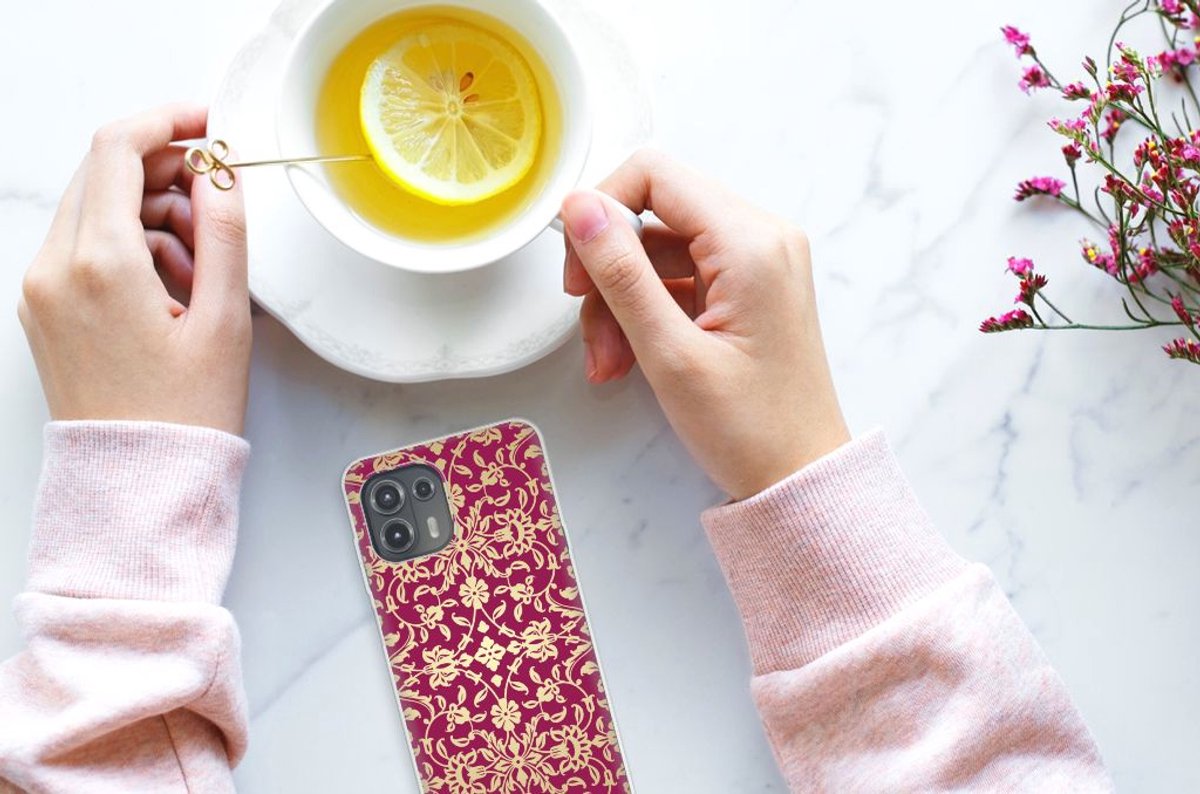 Siliconen Hoesje Motorola Edge 20 Lite Barok Pink