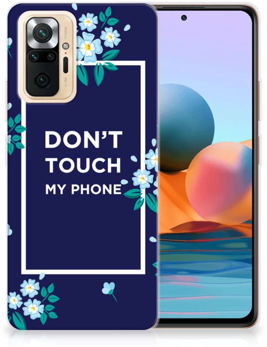 Xiaomi Redmi Note 10 Pro Silicone-hoesje Flowers Blue DTMP