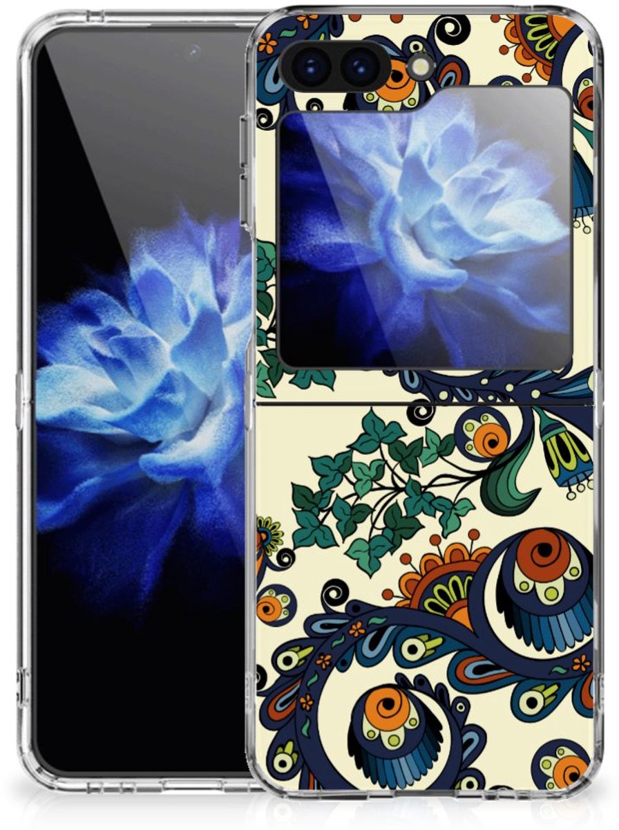 Siliconen Hoesje Samsung Galaxy Z Flip 5 Barok Flower