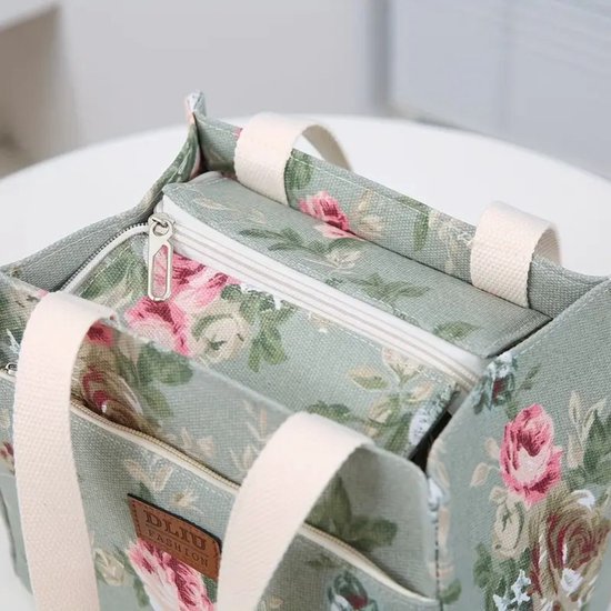 Nivard Koeltas - Koelbox - Koelelementen - Coolbox - Auto - Lunchtas - Strand - Roze Bloemen van Nivard — afbeelding 2