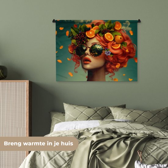 Tapisserie murale 90x67,5 cm - Femme - Orange - Baies - Oranje - Tapisserie murale - Tapisseries