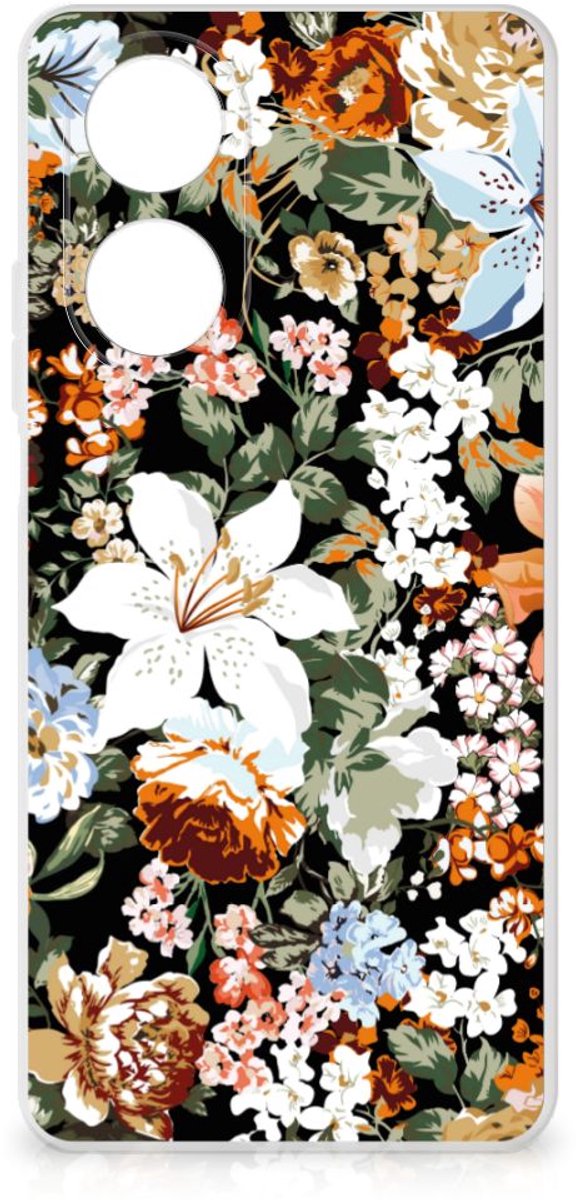 TPU Case voor OPPO A58 4G Dark Flowers