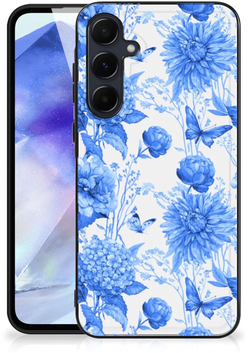 Back Cover voor Bloemen Hoesje voor Samsung Galaxy A55 Flowers Blue