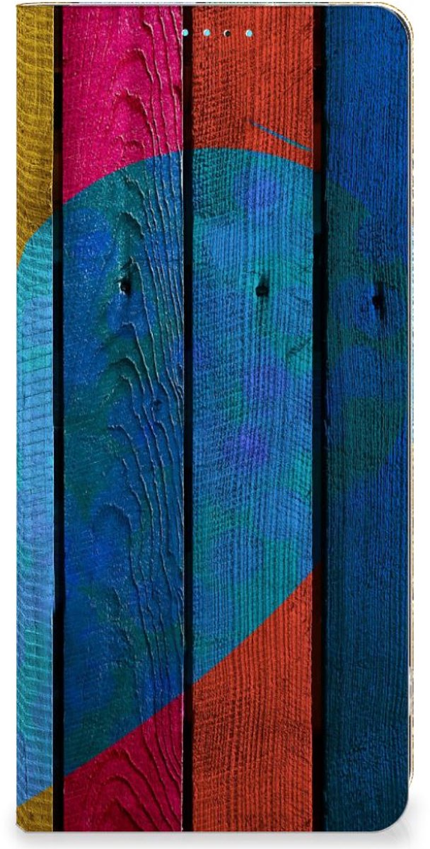OPPO A98 5G Book Wallet Case Wood Heart - Cadeau voor je Vriend
