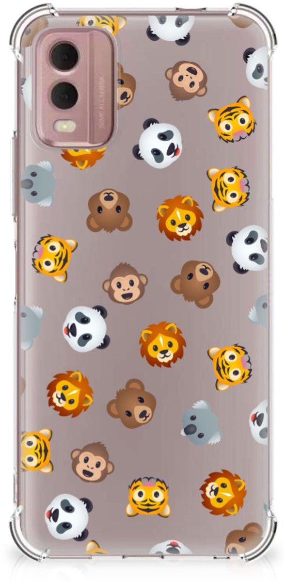Doorzichtige Silicone Hoesje voor Nokia C32 Dieren Emojis