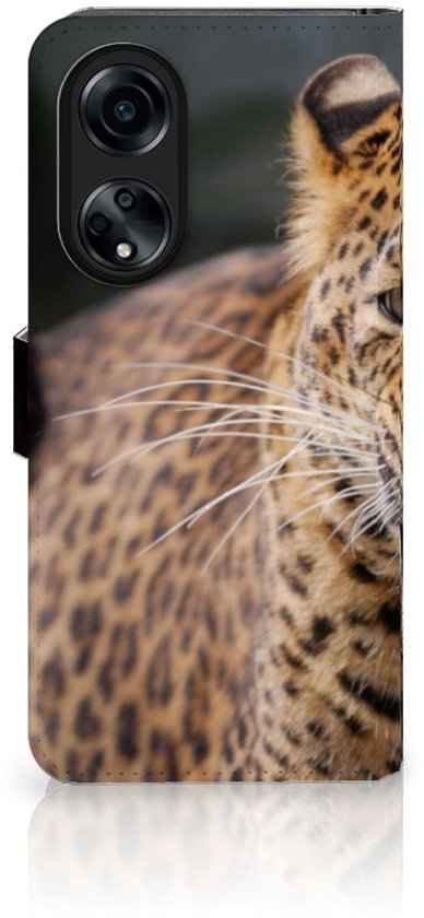 Coque OPPO A98 5G Cuir PU Premium Housse Portefeuille Coque pour Léopard