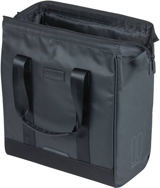 Basil Grand Tarpaulin Fietsshopper - enkele fietstas - 23 Liter - Zwart van Basil — afbeelding 4