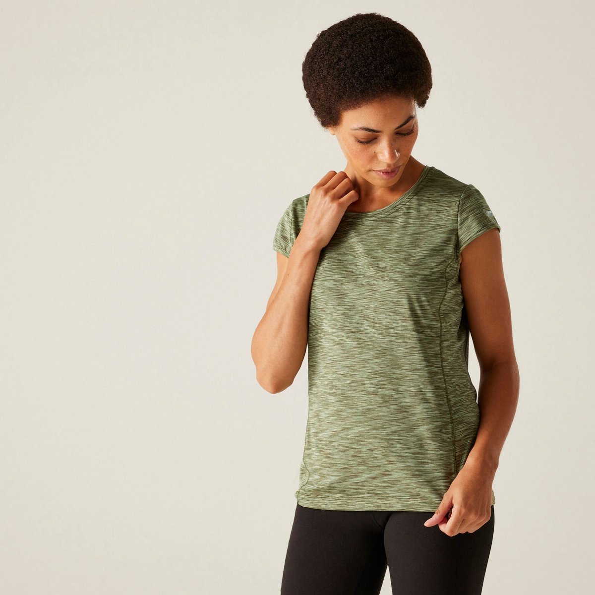 T-shirt Korte Mouwen Hiking Dames Textuurpatroon