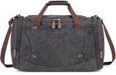Bagwise® Weekendtas - Reistas - Weekender - Duffelbag - Handbagage - Canvas - Vintage 1320 antraciet Zwart