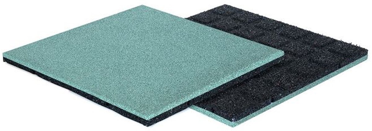 Rubber tegel 50 x 50 cm - 30 mm dik - UV-bestendig - Turquoise