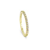 New Bling 9NB-0120-58 - Zilveren ring - zirkonia rond 2 mm - maat 58 - goudkleurig