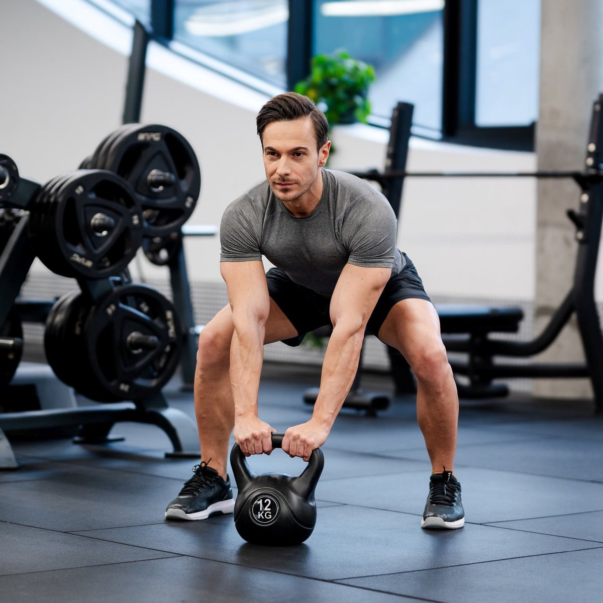 Gymtek® Kettlebell Dumbbell - 12kg - Kettlebell, Halter, Balgewicht – foto 2