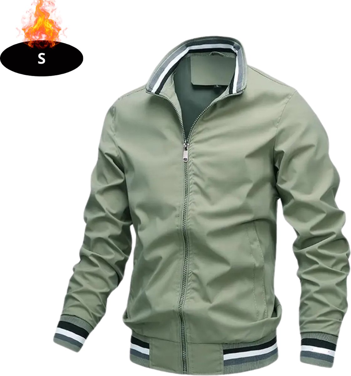 Bovista Windjas Heren Parka Lente & Herfst Jas Volwassen Windjack Windbreaker Outdoor Groen