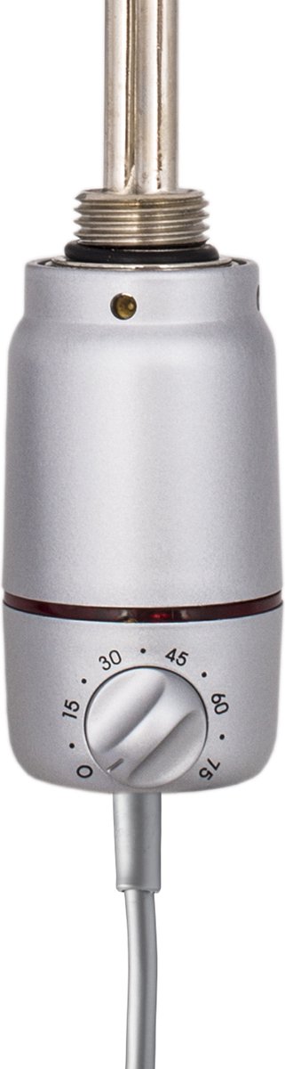 Radiatorconnect elektrisch verwarmingselement GT Satin met elektronische thermostaat 300 Watt.