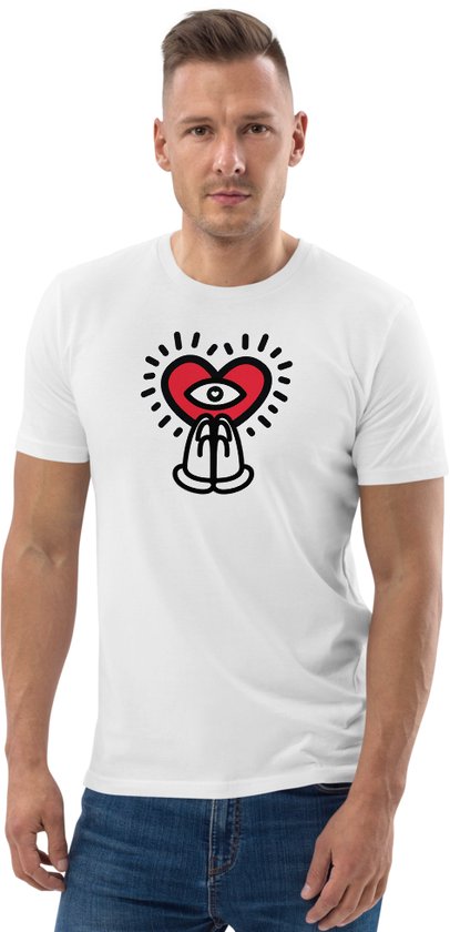 T-shirt reconnaissant - Unisexe - 100% Katoen Biologique - Wit - Taille M | Tee-shirt Pop Art| T-shirt conscient| Par BitPopArt| T-shirt d'amour| T-shirt d'été| Vêtements conscients| T-shirt reconnaissant