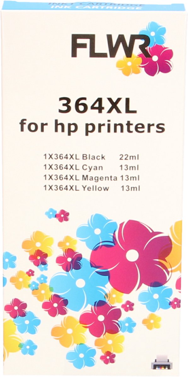 FLWR - Inktcartridge / 364XL / Multipack / Zwart & Kleur - Geschikt voor HP