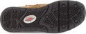 Zool van een bruine hoge veterschoen met profiel en 'rolling soft' logo.