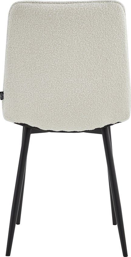 Colenis® - Chaise de salle à manger Elise - Lot de 4 - Wit - Bouclé - Industriel