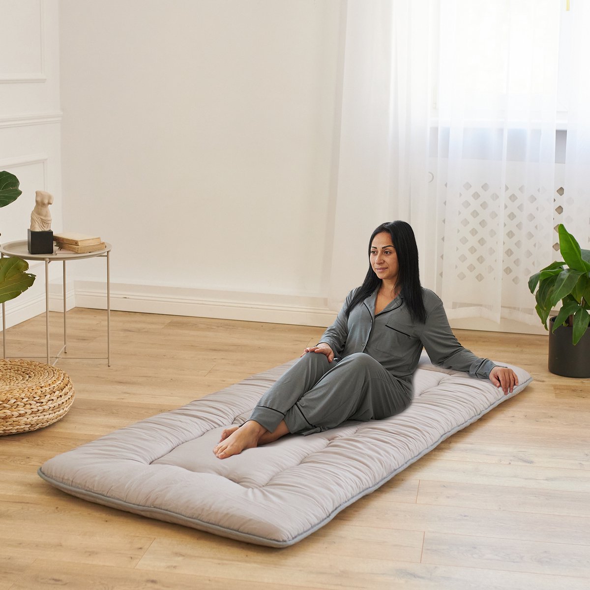 Japanse vloermatras Futon matras, Tatami-mat om te slapen, opvouwbare vloermatras, oprolbare slaapmat voor studentenslaapzaal, B, 100x200 cm Japanse vloermatras Futon matras, Tatami-mat om te slapen, opvouwbare vloermatras, oprolbare slaapmat voor studentenslaapzaal, B, 100x200 cm