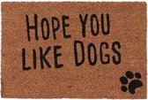 relaxdays deurmat spreuk dog cat - 40 x 60 cm - kokosvezels - schoonloopmat - antislip Hond