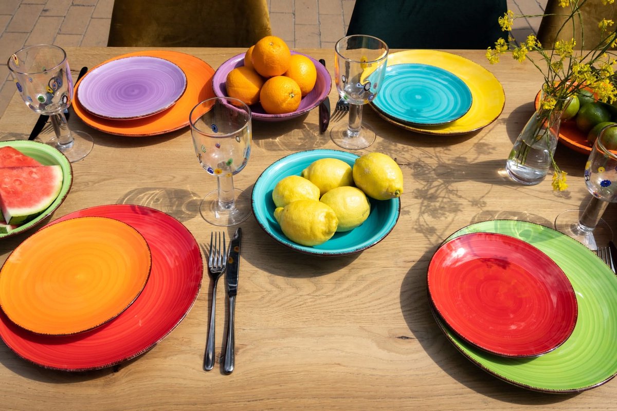 Studio Tavola Serviesset Sunny Summer Divers 18-delig - Servies Set 6 Personen - Modern Design Aardewerk - Vaatwasser- & Magnetronbestendig — afbeelding 7