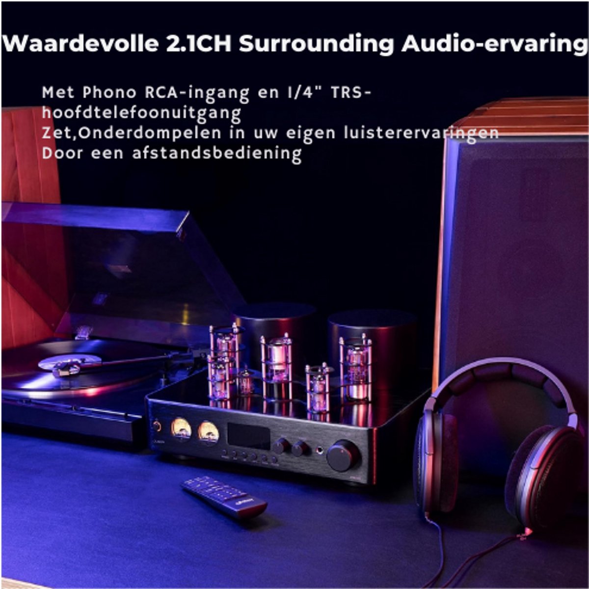 Juson Audio JTA50 2025 130 W buisversterker, hifi-versterker van instapklasse met BT 5.0, afstandsbediening, AUX, coax, phono en USB-ingang, subwoofer-uitgang, 2.1-kanaal voor platenspeler Juson Audio JTA50 2025 130 W buisversterker, hifi-versterker van instapklasse met BT 5.0, afstandsbediening, AUX, coax, phono en USB-ingang, subwoofer-uitgang, 2.1-kanaal voor platenspeler