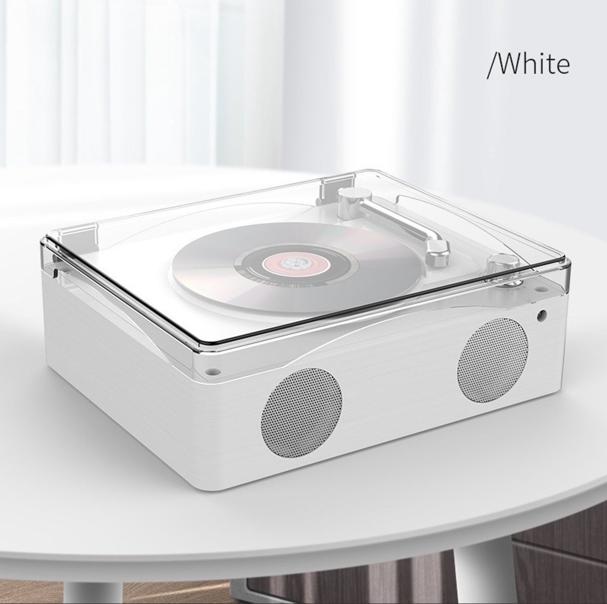 Retro Draagbare FM Radio CD-speler, Mini Vinyl Platenspeler
