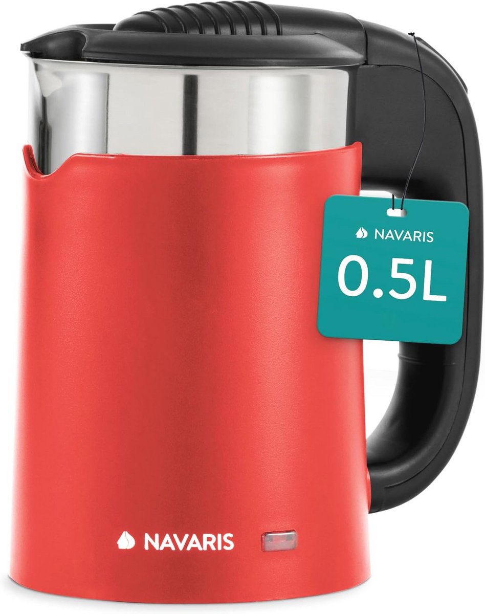 Compacte reiswaterkoker met 2 bekers - 500ml - Roestvrij staal - Ideaal voor kamperen en onderweg