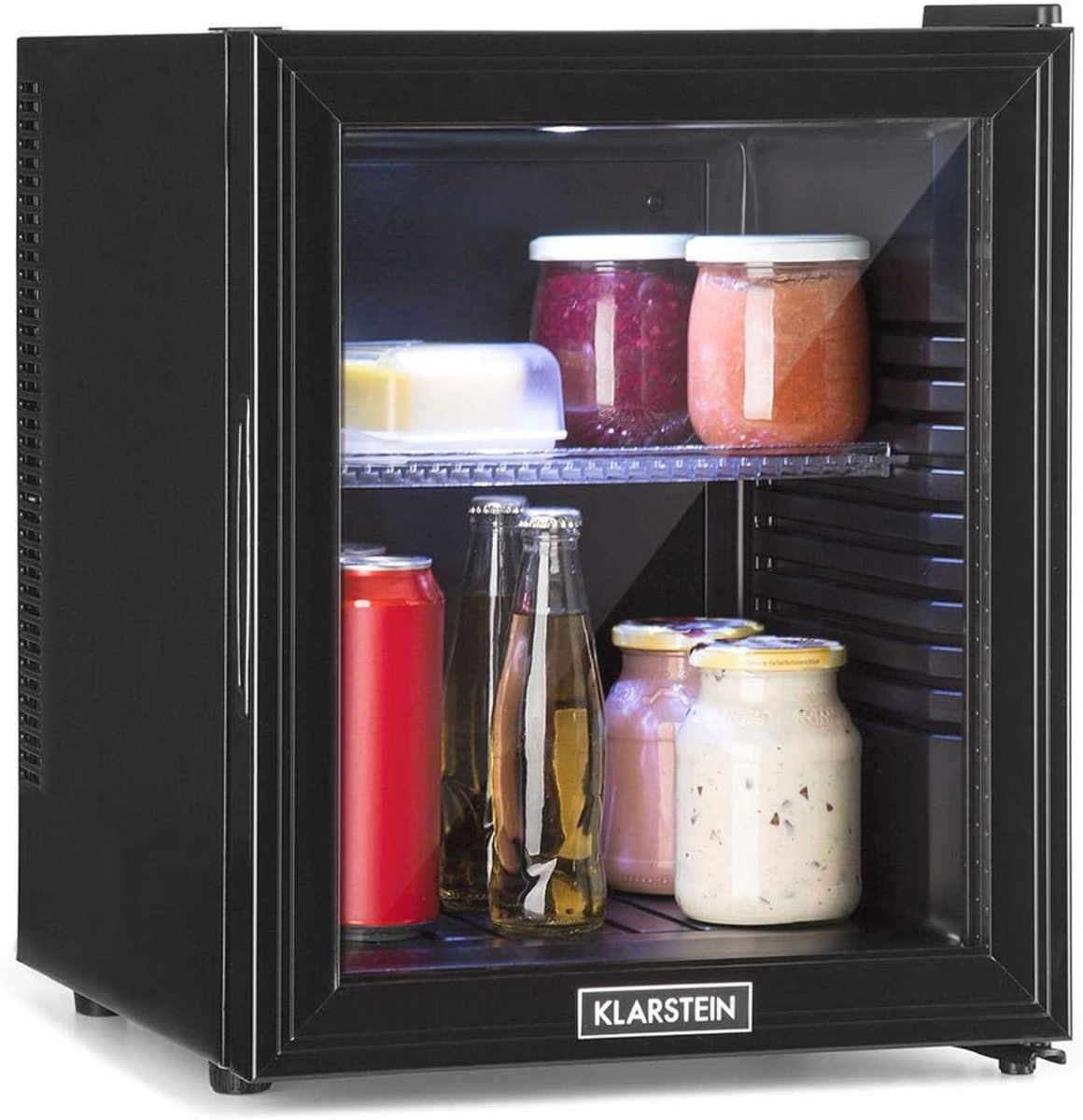 Compacte Mini Koelkast - 32L Koelcapaciteit, Geluidsloos Design, Glazen Deur en LED Verlichting voor Kleine Huishoudens en Partyruimtes
