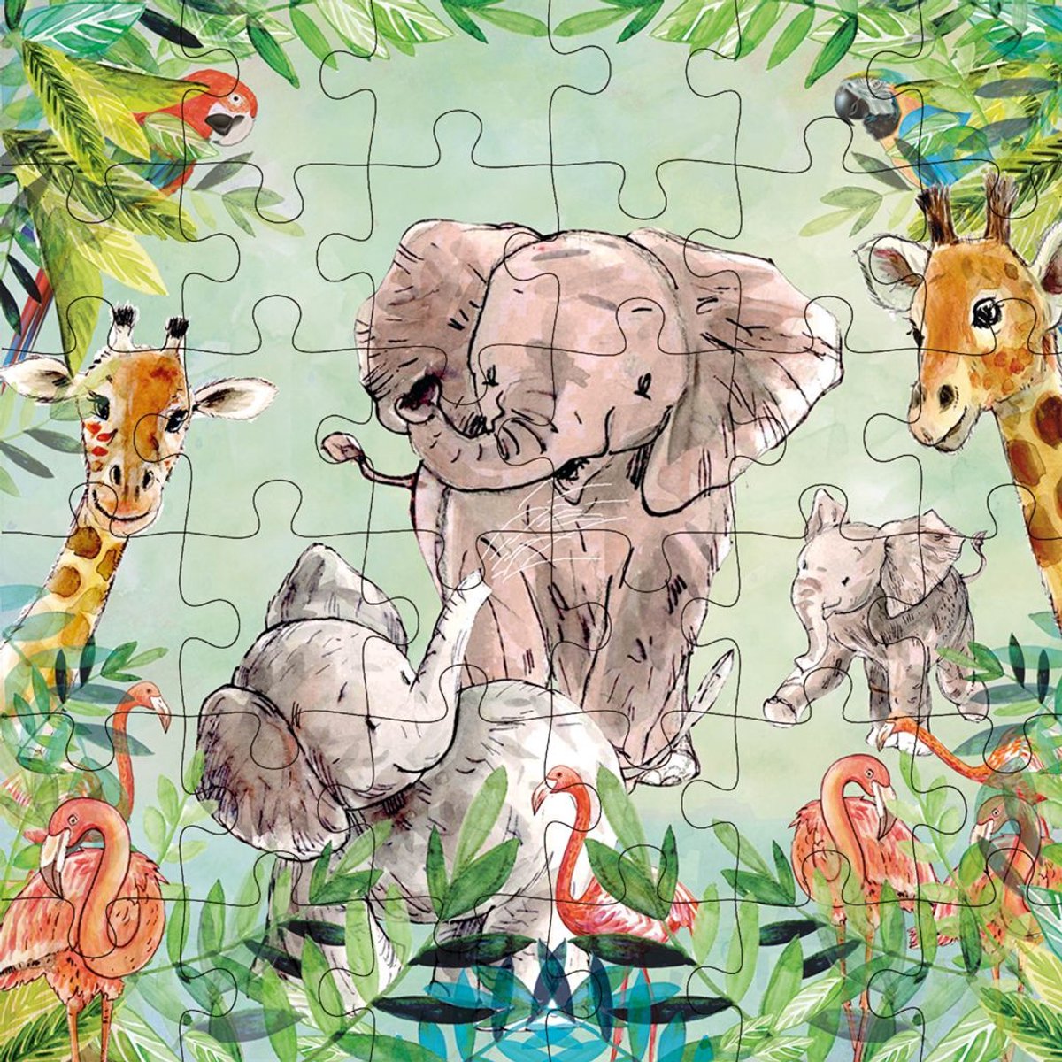 Puzzel wenskaart - Animal Friends - Wenskaart met Puzzel - JPC039- Wildlife