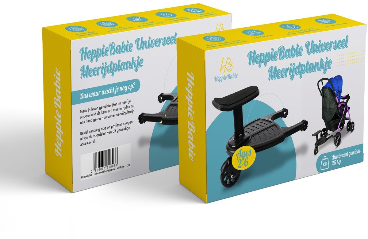 Gimisgu Buggy board met zitting, meerijplank, treeplank, universele