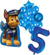 Paw Patrol Chase ballonnen pakket - 58x78cm - Folie Ballon - 5 jaar - Themafeest - Verjaardag - Ballonnen - Versiering - Helium ballon