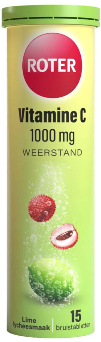 Roter Vitamine C 1000 mg Lime- Lychee - 4 x 15 bruistabletten - Voordeelverpakking