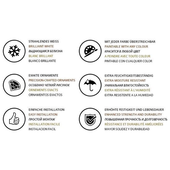 Volle zuilen kapiteel 111003 Profhome Zuil Sierelement Ionische stijl wit