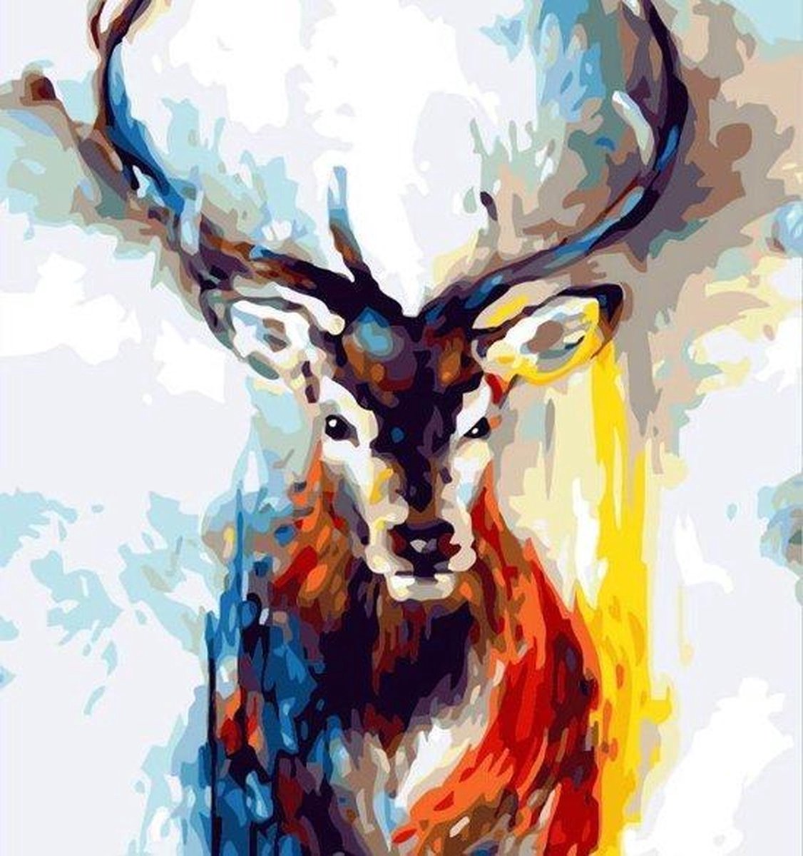 Schilderenopnummers.com® - Schilderen op nummer volwassenen - Hert met gewei - 50x40 cm