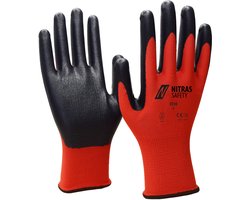 Nitras Handschoenen Nitril rood / zwart Foam Gr. 11 - 3510-11