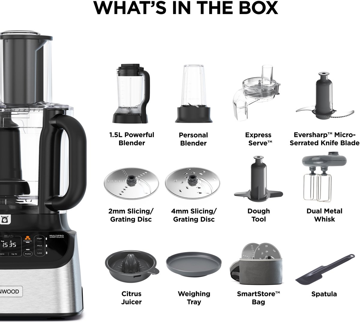 Kenwood MultiPro OneTouch - FDM73.850SS - 3-in 1 - Keukenmachine - Foodprocessor en Blender - 1000 W thumbnail 3