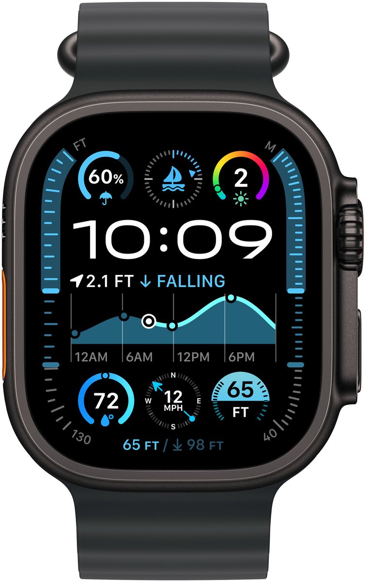 Apple Watch Ultra 2 Cellular 49mm zwart Titanium (zwart Ocea