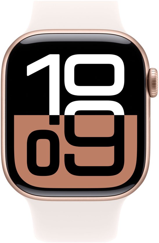 Apple Watch Series 10 – Wifi – 42mm – Rose Gouden Aluminium Case met Light Blush Sportbandje – S/M