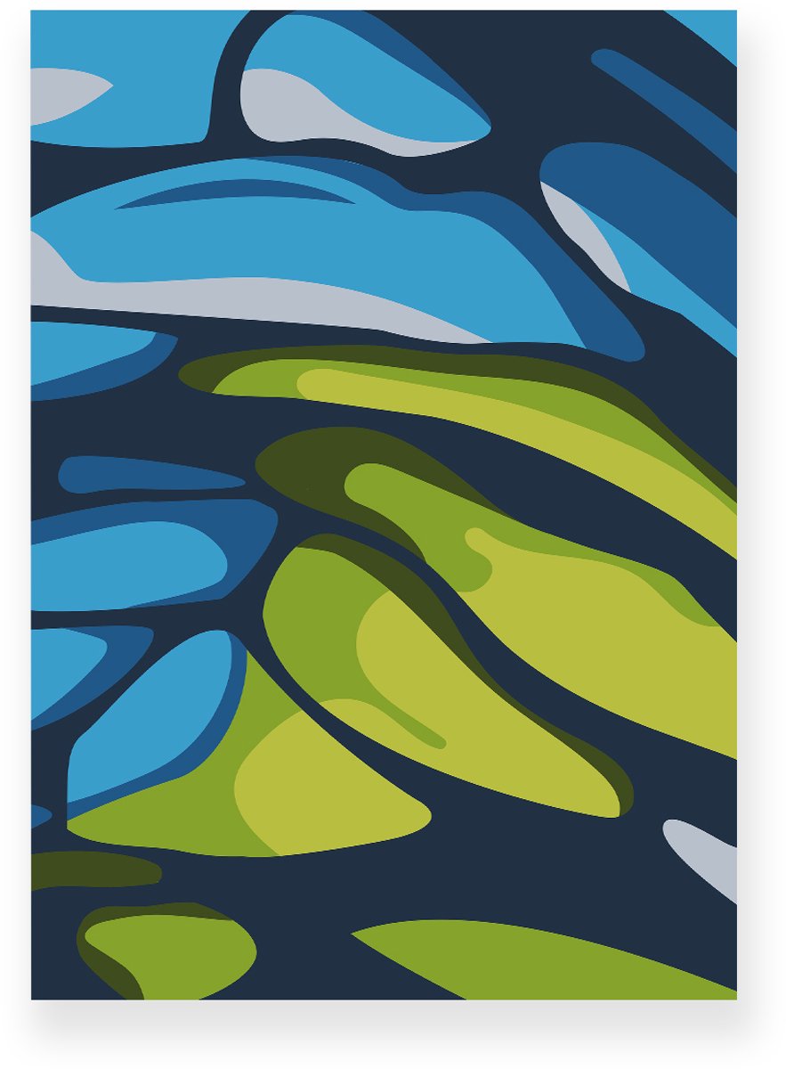 Yisual Poster 30x40 cm - Vlindervleugel Detail - Blauw - Groen - Modern - Organisch - Muurdecoratie - Wanddecoratie