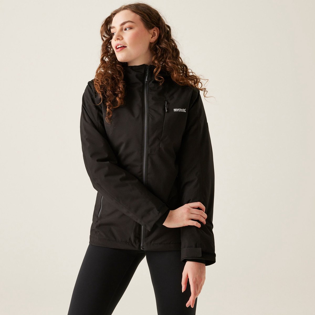 Regenjas Hiking Dames Waterdicht Ademend Thermoguard Highton Stretch Iv Zwart