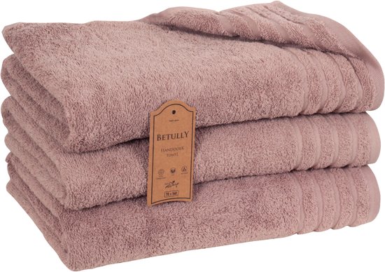 Betully ® Wadelan XL Handdoeken Beige - 70x140 - Set van 3 - Badhanddoeken hotelkwaliteit - 100% katoen -Zware kwaliteit 500 g/m2 Beige