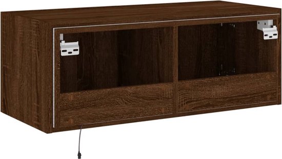 Tv-wandmeubels met LED 2 st 30,5x35x30 cm grijs sonoma eiken
