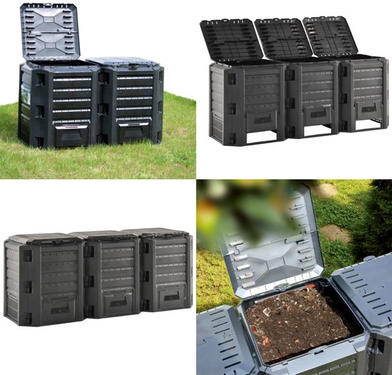 vidaXL Compostbak 1200 L zwart - Compostbak - Compostbakken ...