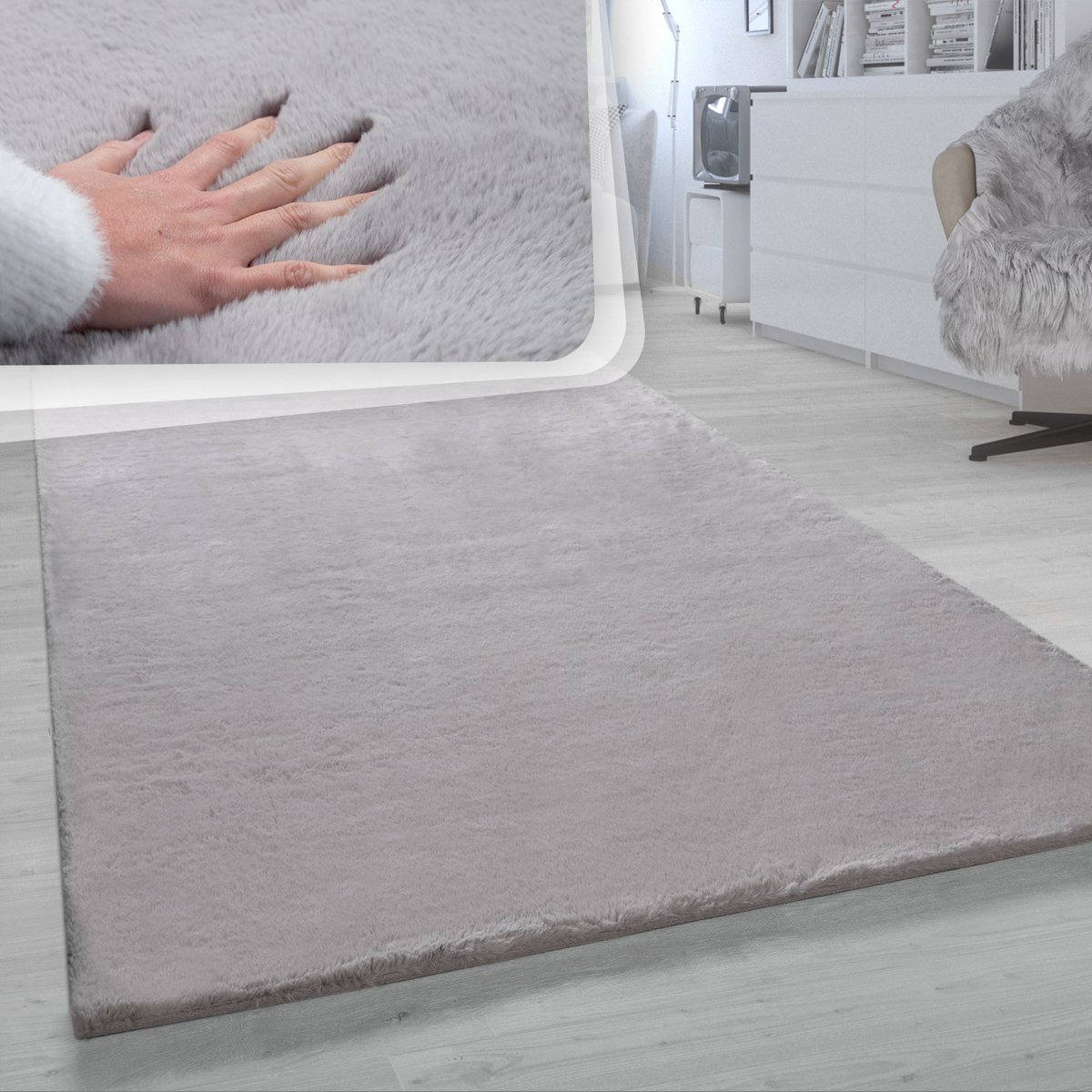 Flycarpets Rabbit Vloerkleed - Grijs