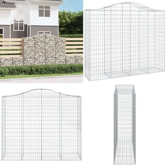 vidaXL Schanskorf gewelfd 150x50x160/180 cm gegalvaniseerd ijzer