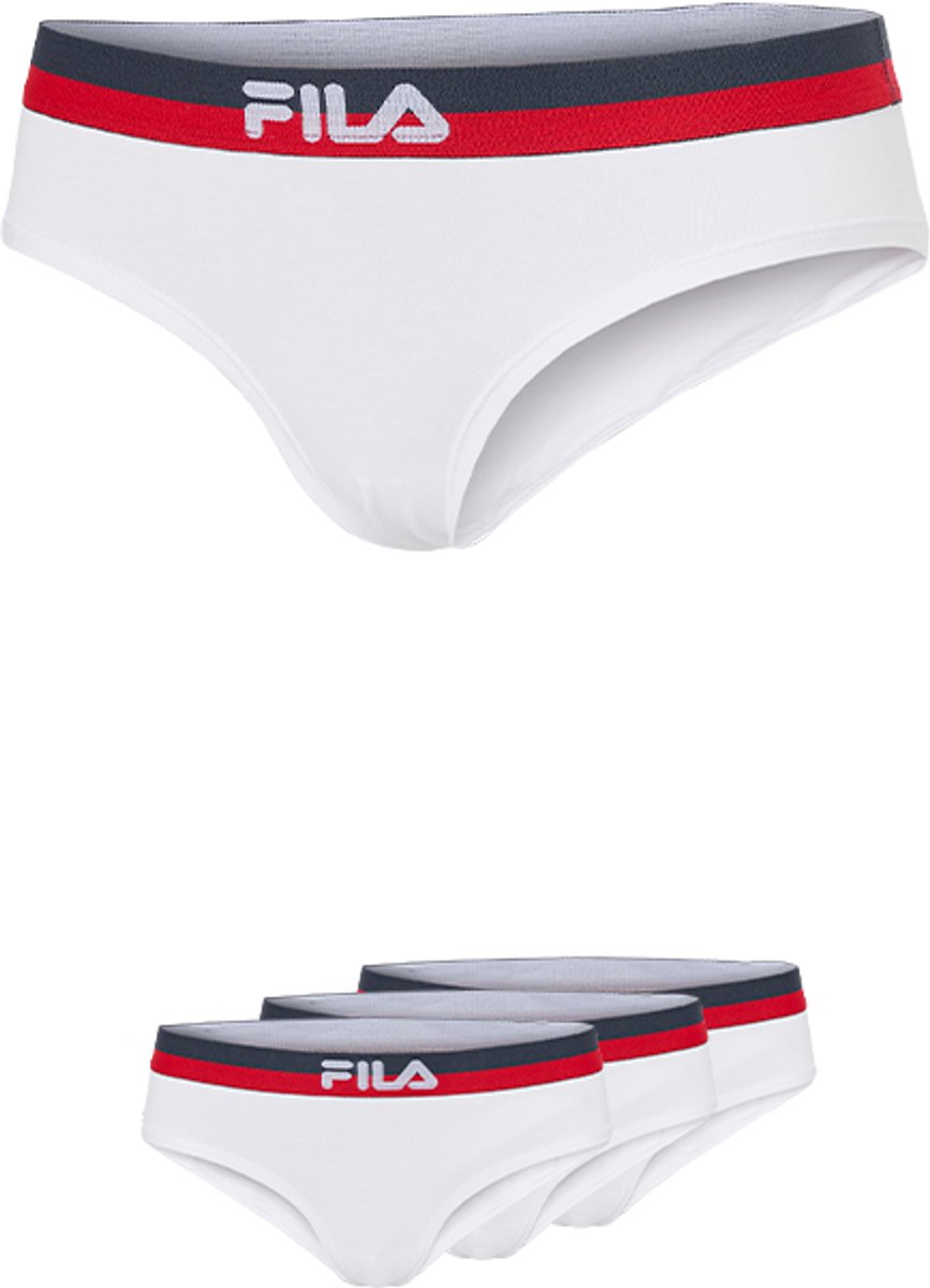FILA - Gekleurde Waistband Urban Brief | 3-Pack | Dames Slip | Maat M - Wit