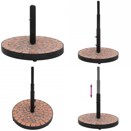 vidaXL Parasolvoet rond 12 kg terracottakleurig - Parasolvoet - Parasolvoeten - Voet Voor Parasol - Voet Parasol