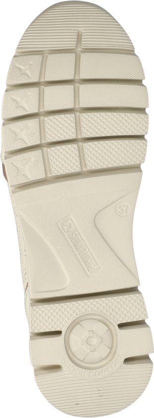 Semelle de basket Pikolinos en cuir écru avec motif.