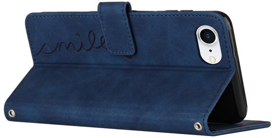 Étui Coverup - Adapté à iPhone 16 - Étui Coverup Smile Book - Blauw